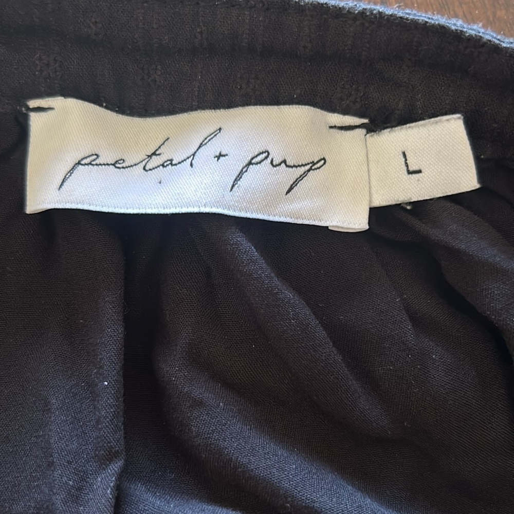 Petal & Pup Cotton Black Ruffle Tiered Mini Dress Size Large - Picture 7 of 8